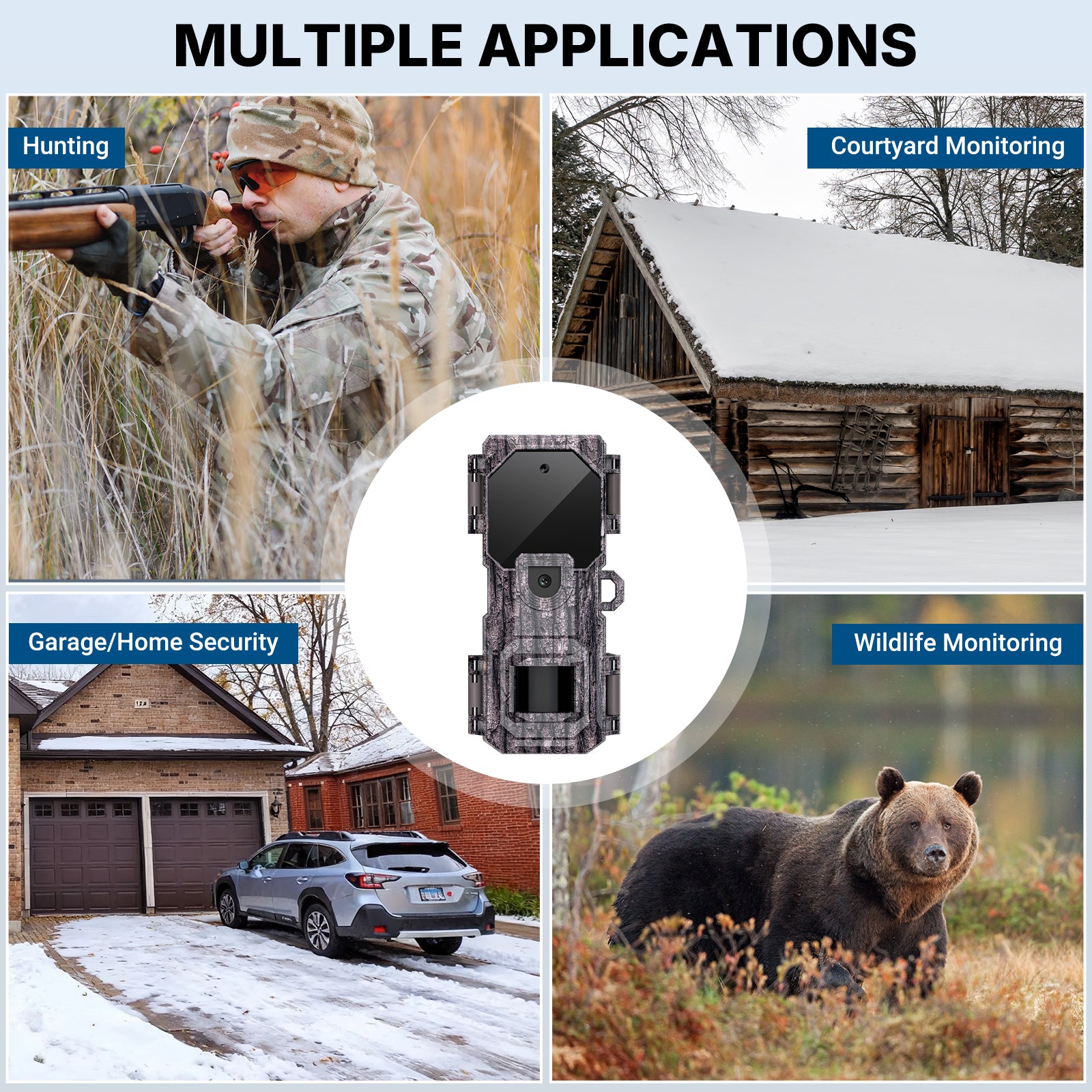LynHawk 36MP 2K Mini Trail Camera with Secure Mounting, Camo, 4 Pack