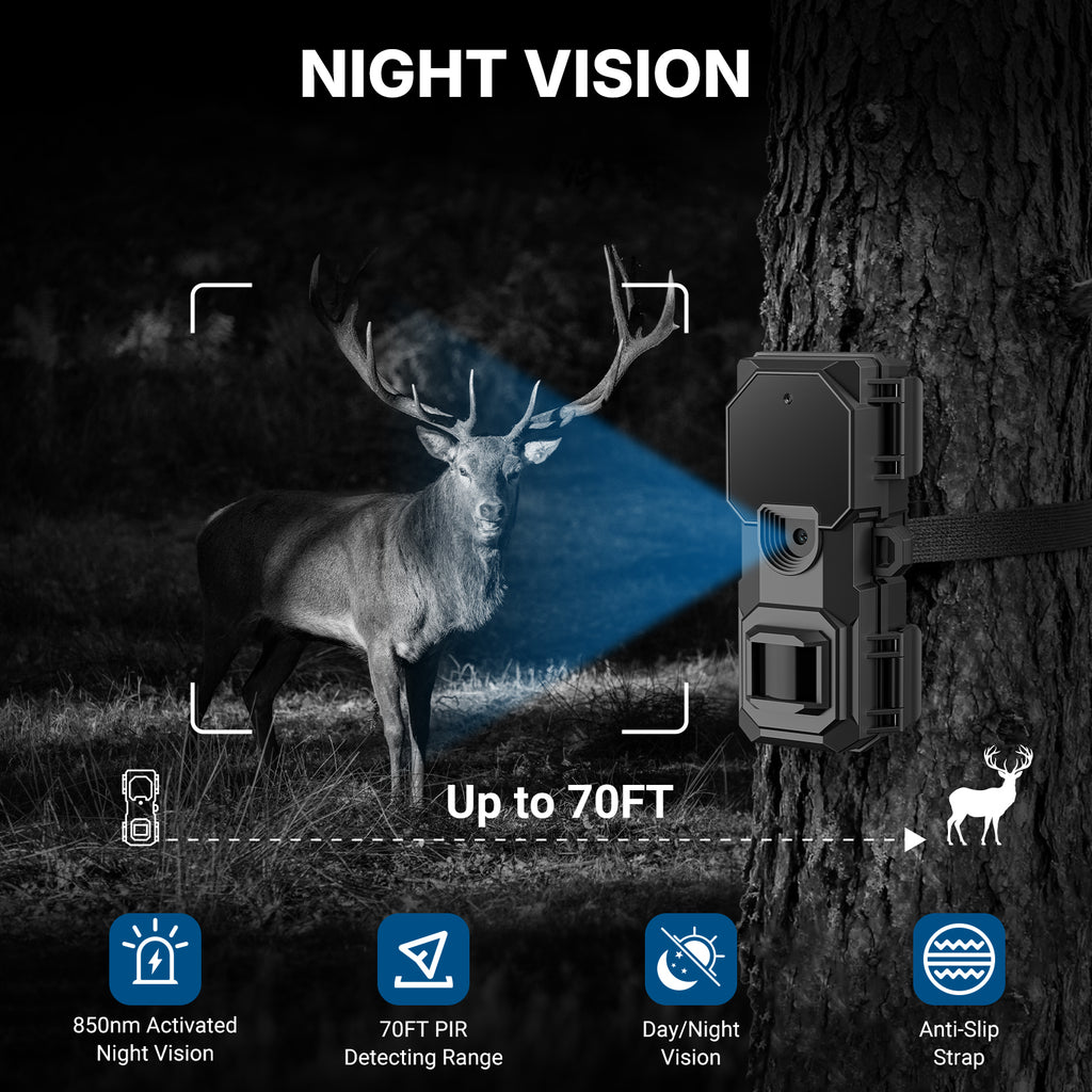 LynHawk 36MP 2K Mini Trail Camera with Secure Mounting, Black, 6 Pack