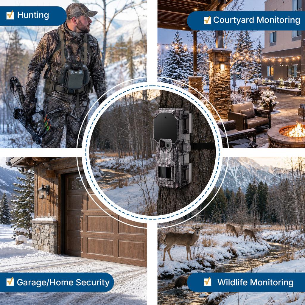 LynHawk 36MP 2K Mini Trail Camera with Secure Mounting, Camo, 1 Pack