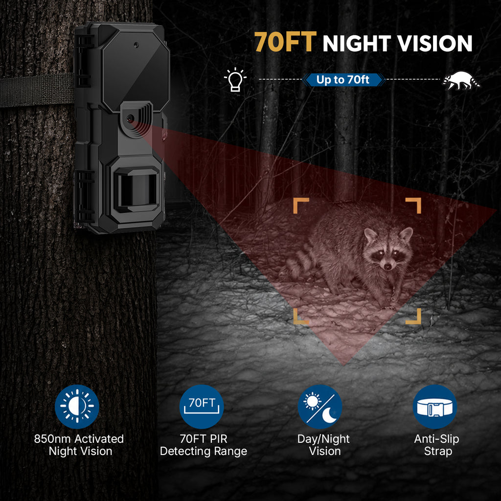 LynHawk 36MP 2K Mini Trail Camera with Secure Mounting, Black, 1 Pack