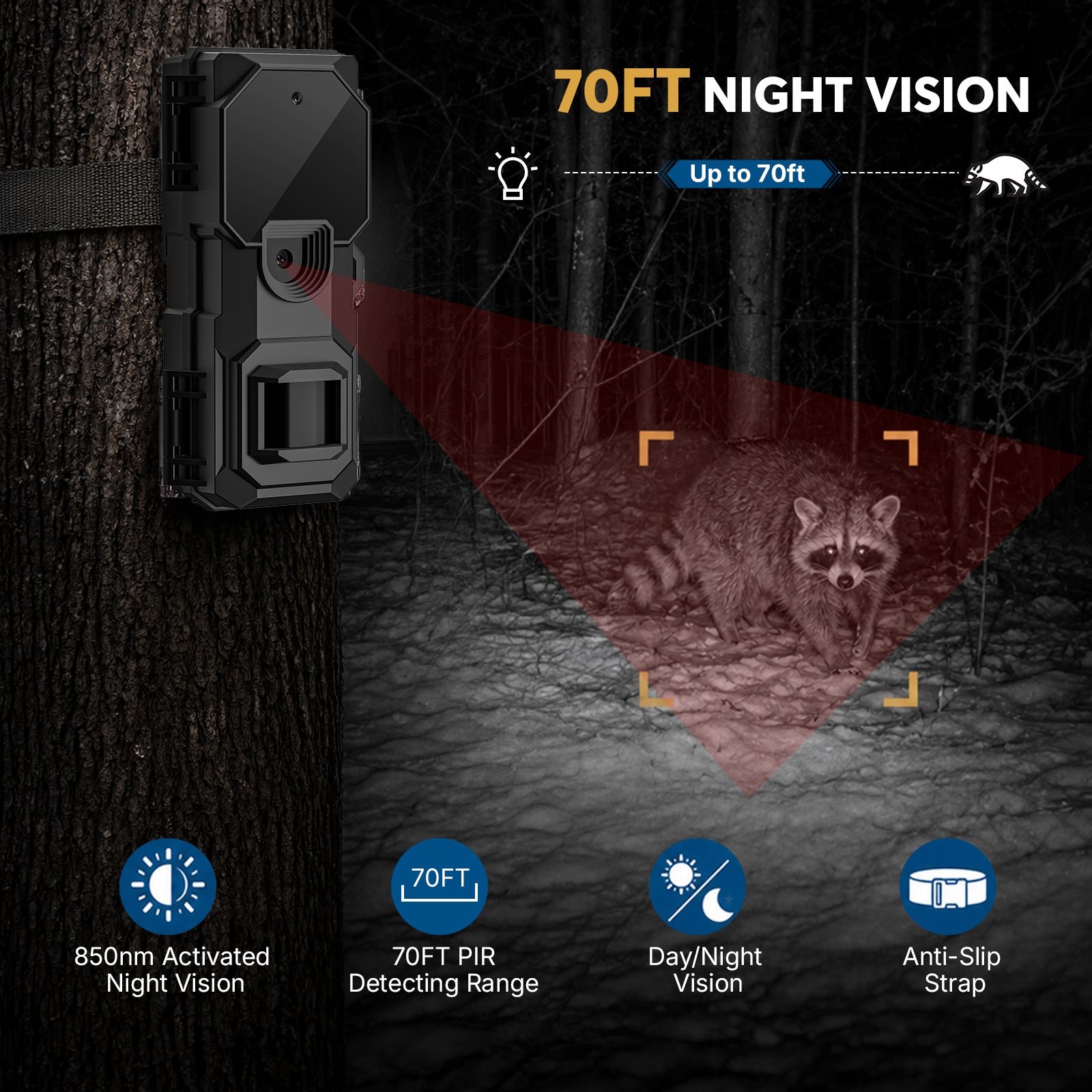 LynHawk 36MP 2K Mini Trail Camera with Secure Mounting, Black, 1 Pack