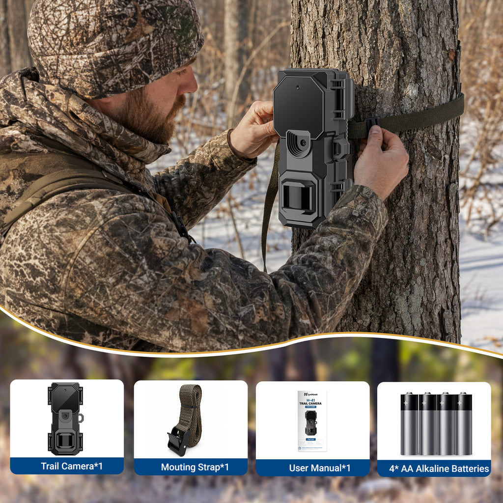 LynHawk 36MP 2K Mini Trail Camera with Secure Mounting, Black, 1 Pack